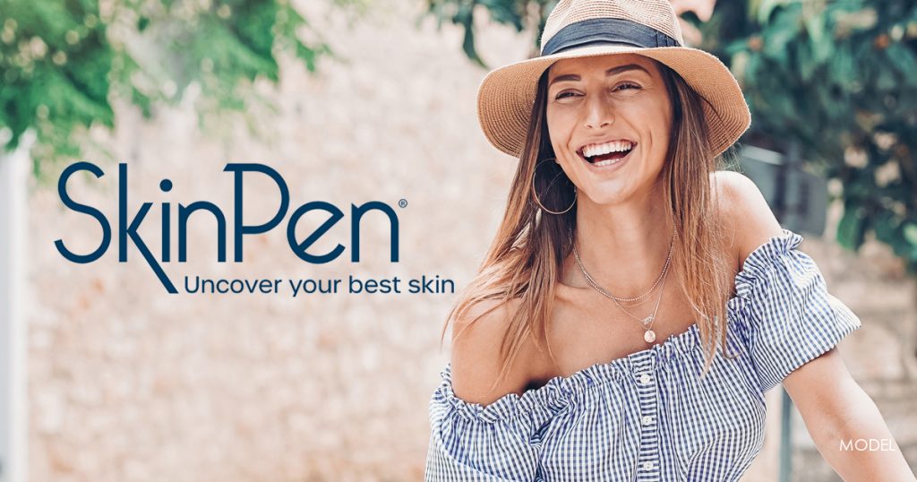 Woman enjoying clearer skin thanks to SkinPen microneedling