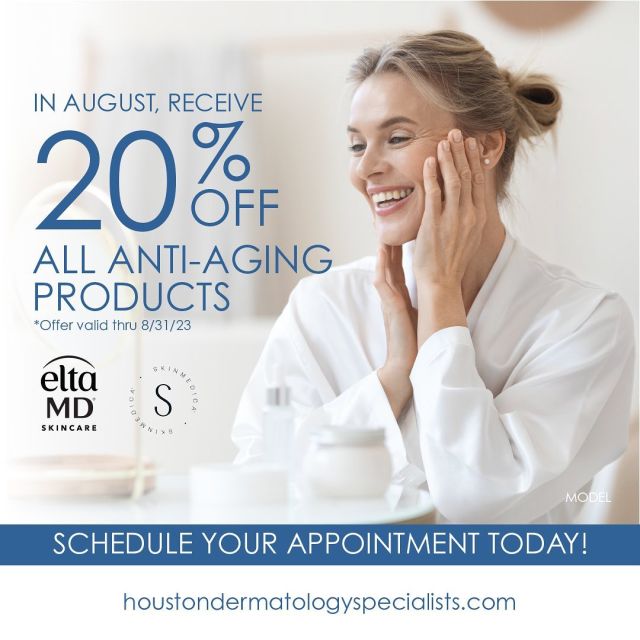 It’s hot 🥵 and the sun has been especially brutal this summer. That’s why we’re making it that much easier to reset your skin and bring back a more youthful glow. Check out our special on anti-aging products and diamond facials! 
Happy back to school! 🏫 🚌 

#houstondermatology #houstondermatologist #cypresstx #cypressdermatologist #cypressdermatology