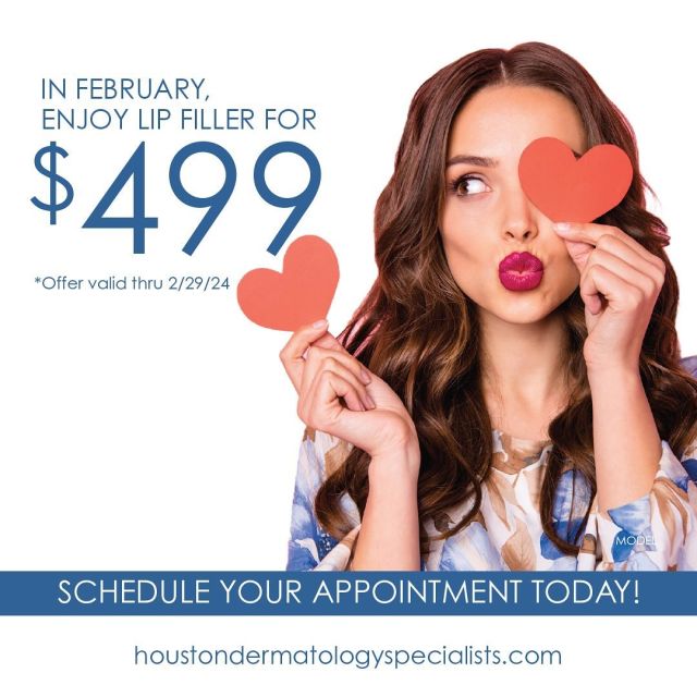 Now through the end of February, take advantage of these special offers!! Call our office today! 

📞 713-487-8233

#houstondermatology #houstondermatologist #cypresstx #cypressdermatology #cypressdermatologist #lipfiller #fillers