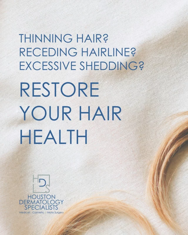 Thinning hair? We have a solution to help you regain fuller, healthier locks. 💇‍♂️ Our nonsurgical hair restoration uses your body’s own growth factors (PRP therapy) to stimulate natural hair regrowth. It’s a safe, minimally invasive option to combat hair loss – many patients see thicker, stronger hair within a few months, along with a boost in confidence. Don’t let hair loss hold you back – schedule a consultation to see if our hair restoration therapy is right for you.

#HoustonDermatologySpecialists #HairRestoration #HairLoss #HairRegrowth #Dermatology #HoustonTX