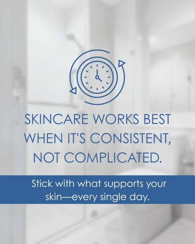 We say it all the time: the best skincare routine is the one you can stick to.
It doesn’t have to be complicated. It just needs to be consistent. Gentle cleanser, daily sunscreen, a targeted treatment, and a great moisturizer go a long way.
Need help building a personalized plan? We’re here for that.

#clearskincare #acne #healthfirst #beautycare #wrinkles #selfcare #health #healthylife #cleanbeauty