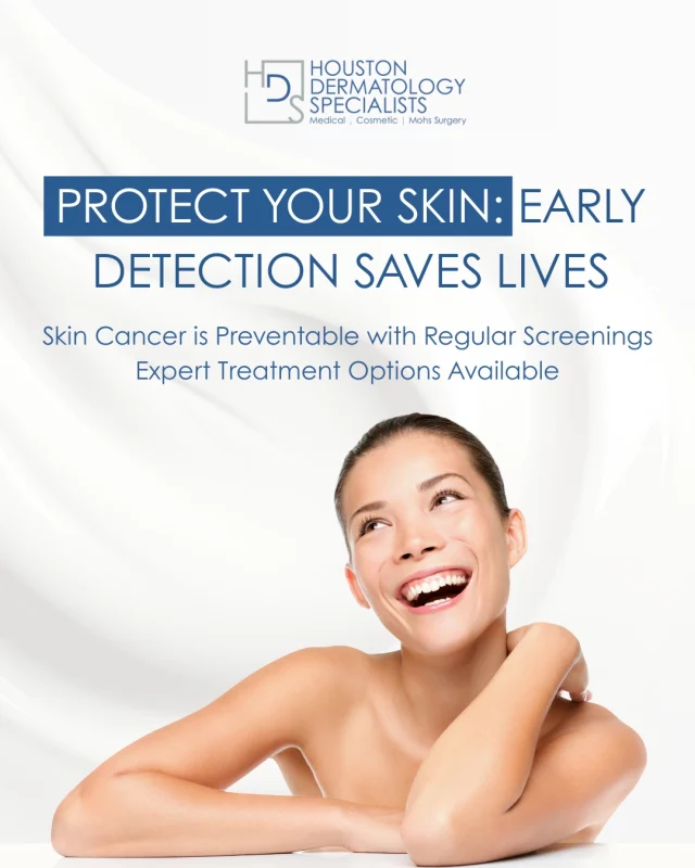 Skin cancer is one of the most common types of cancer, but with early detection, it’s highly treatable. At Houston Dermatology Specialists, we offer comprehensive skin cancer screenings to identify issues early and provide advanced treatment options like Mohs Micrographic Surgery. Protect your skin and schedule a screening with our expert dermatologists today!

🌟 Book an appointment today: link in bio.

#houstondermatologyspecialists #skincancerawareness #earlydetection #mohssurgery #skincare #dermatologycare #healthyskin #skincheck #skincancerprevention #protectyourskin