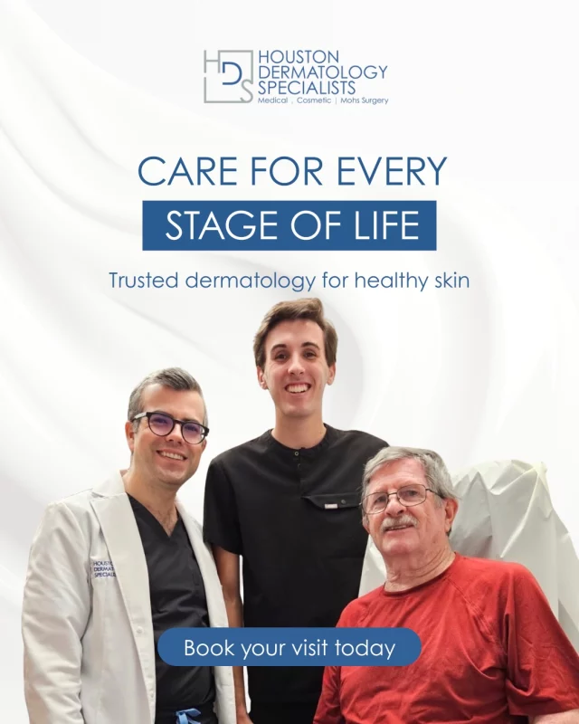 Healthy skin matters at every age.

At Houston Dermatology Specialists, we’re honored to care for patients throughout every stage of life, from routine skin exams to managing long-term skin health and detecting concerns early.

For our patients, especially as skin changes over time, regular dermatology visits play a key role in:
✔️ Early skin cancer detection
✔️ Monitoring sun damage
✔️ Managing chronic skin conditions
✔️ Maintaining comfort, confidence, and peace of mind

Our board-certified dermatologists take the time to listen, educate, and create personalized care plans that support both immediate needs and long-term skin health.

Because expert dermatology isn’t just about treatment,
it’s about trust built over time.

✨ Schedule your visit today:
www.houstondermatologyspecialists.com or link in bio.

#houstondermatologyspecialists #patientcare #trusteddermatology #skinhealthmatters #medicaldermatology #houstonskincare #lifelongskinhealth #dermatologyexperts #patientfirstcare #healthyskinjourney